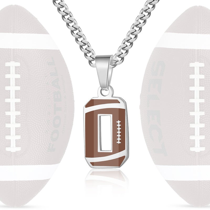 Men'S Athletes Football Number Necklace Silver Stainless Steel Men'S Inspirational Football Jewelry Gift - Image 5